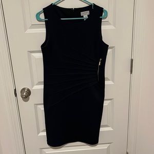 Carmen Marc Valvo dark navy blue dress